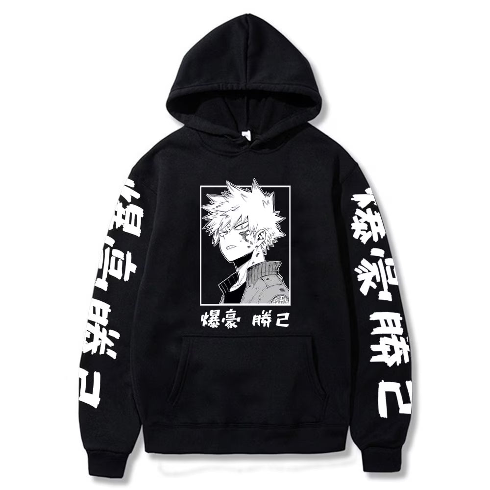 Black 4XL Anime Hoodie W312