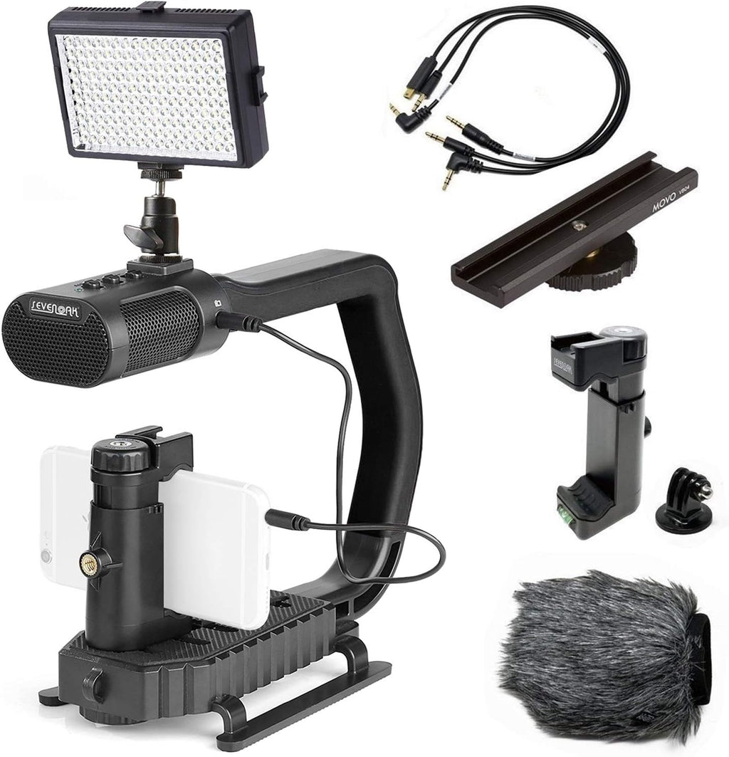Camera Handle Grip with Stereo Microphone and LED Light P205978
