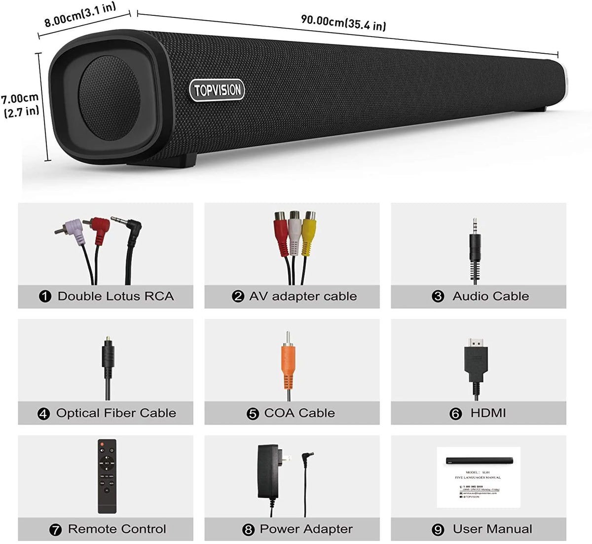 2.1CH Sound Bar with Subwoofer Z52734