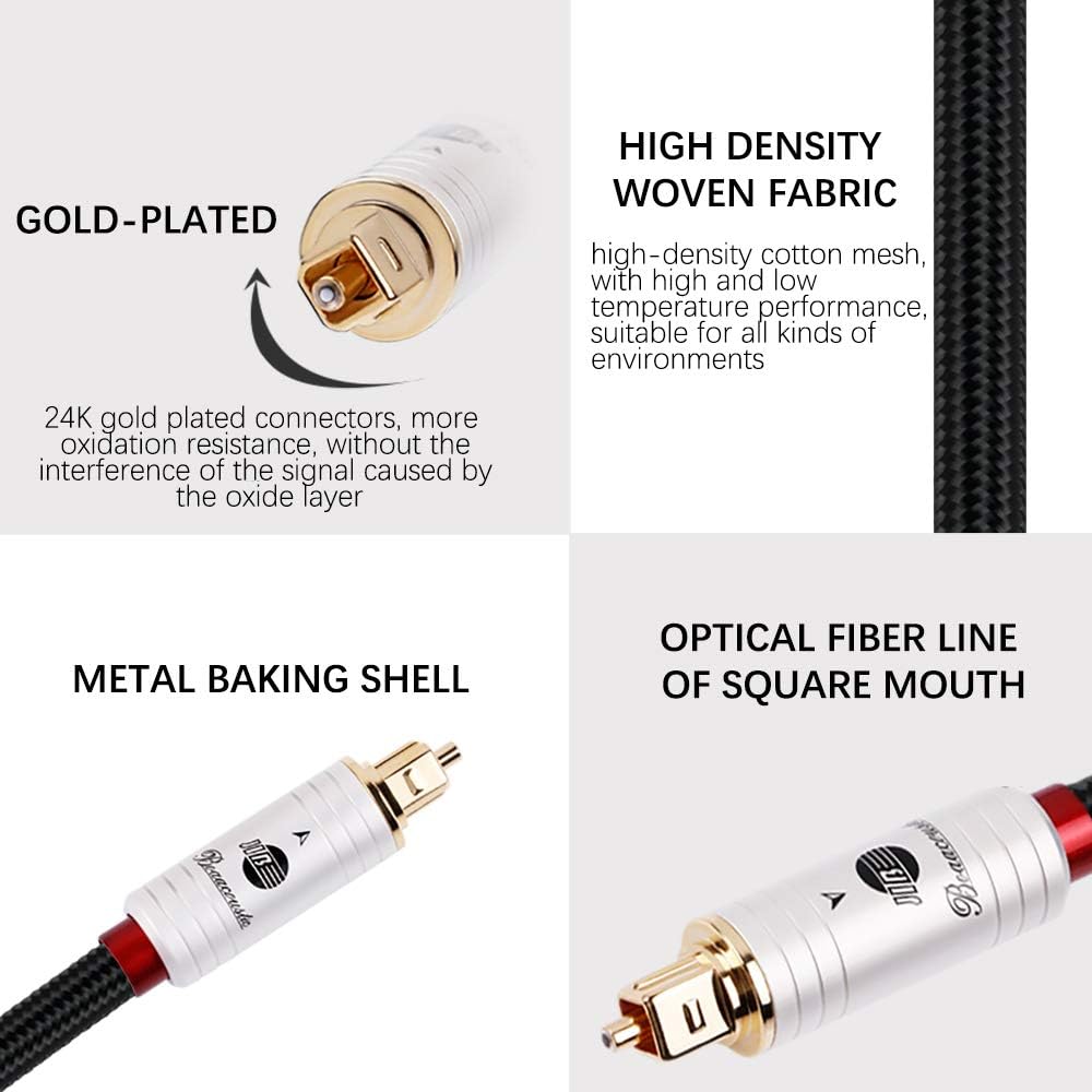 Fiber Optical Audio Cable Toslink Male to Male 6ft N93901