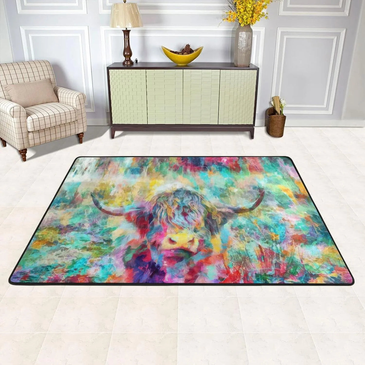 Colorful Non-Slip Cow Area Rug 36"×24" M47170