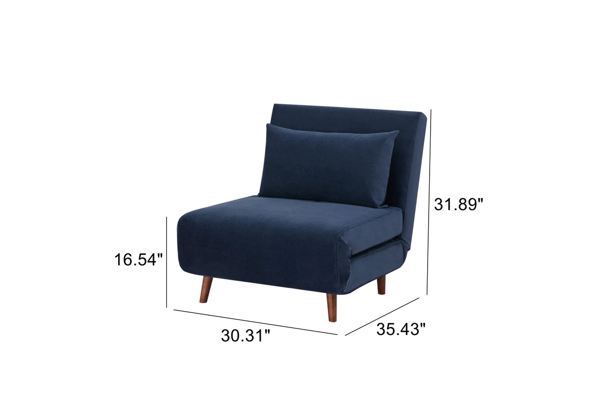 Light Gray Polyester Convertible Futon Chair E58838