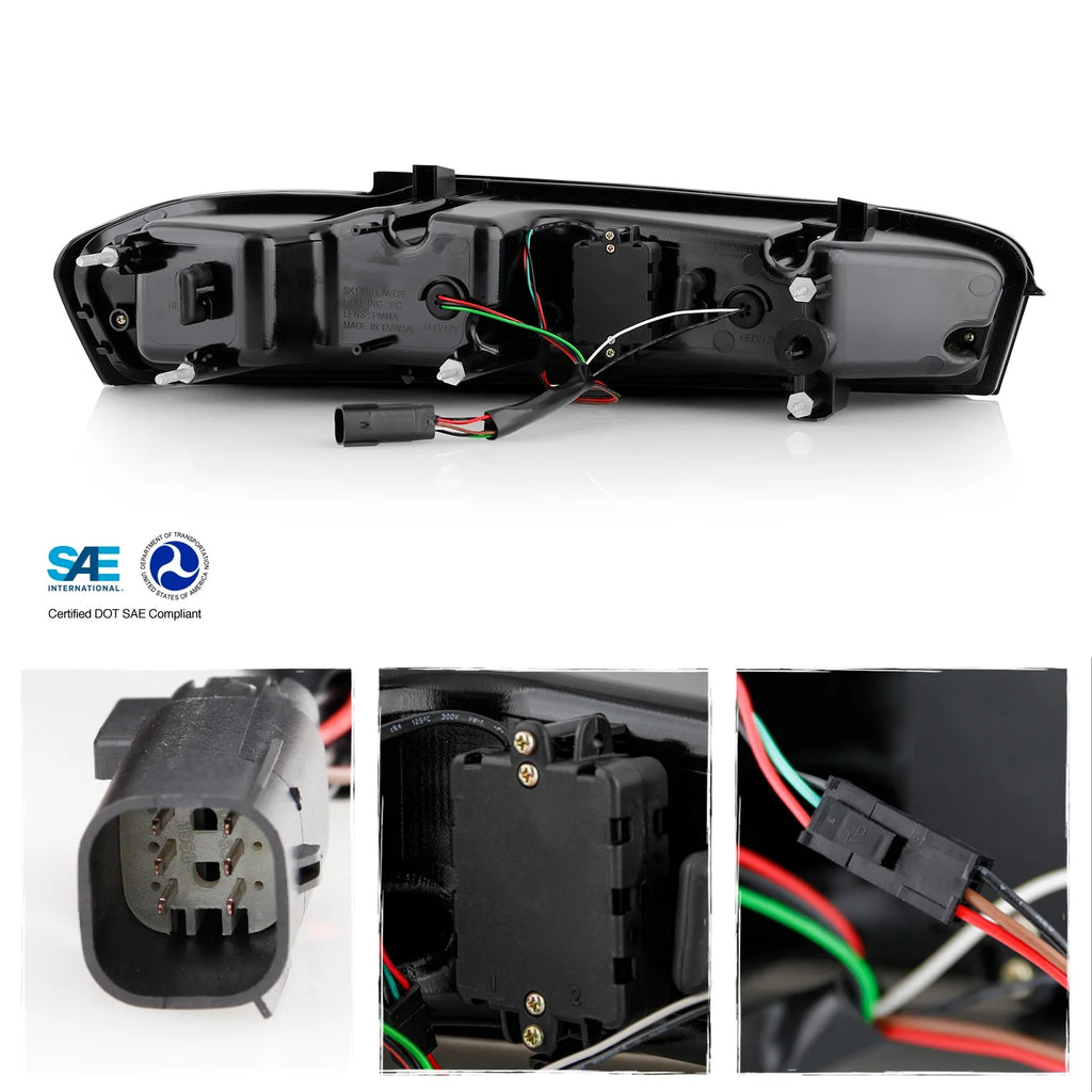 Chrome LED Tail Lights Brake Lamp Pair P561