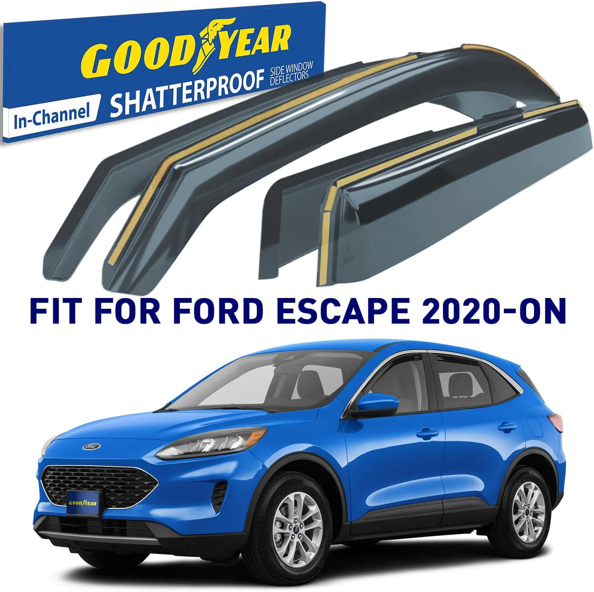 4 pcs in-Channel Window Deflectors for Ford Escape 2020-2022 G910240