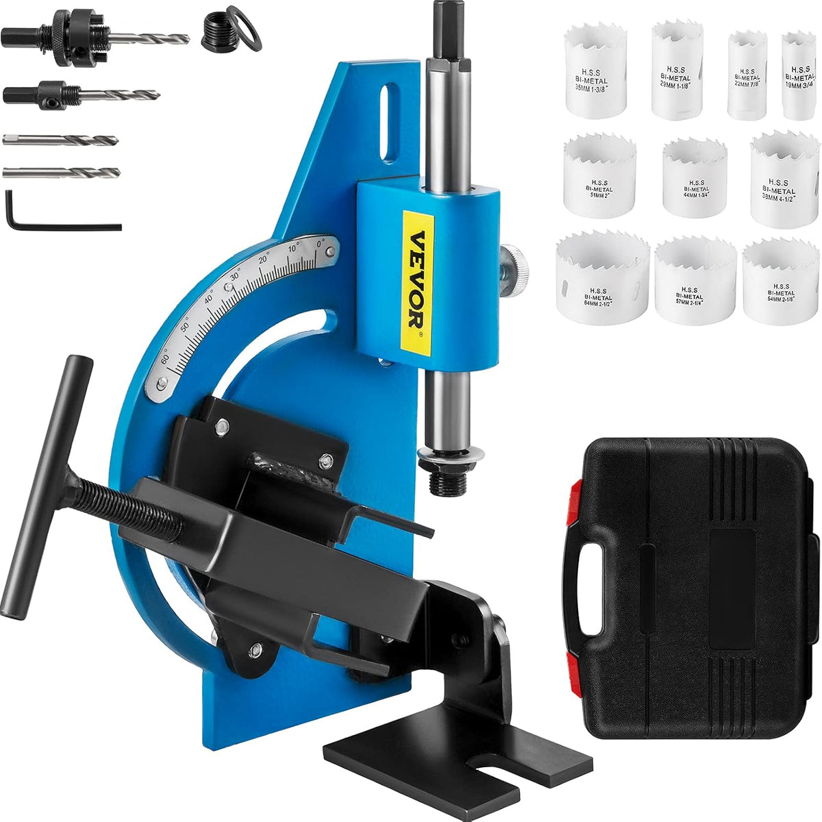 60 Degree Pipe Tubing Notcher with 13 Pc Hole Saw and Case Q2794
