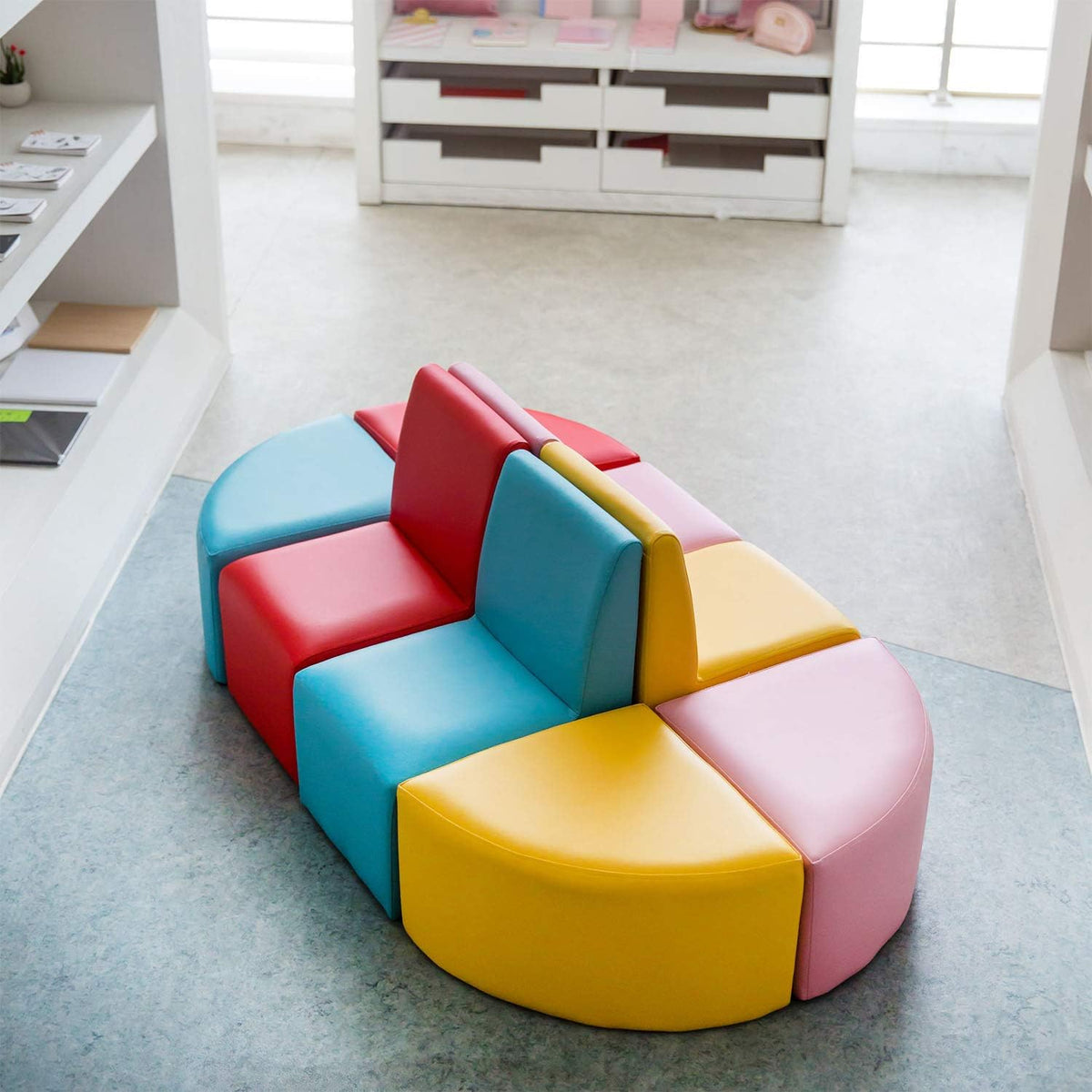 Kids Modular Flexible Seating Set 8 PCs Soft Foam N206491
