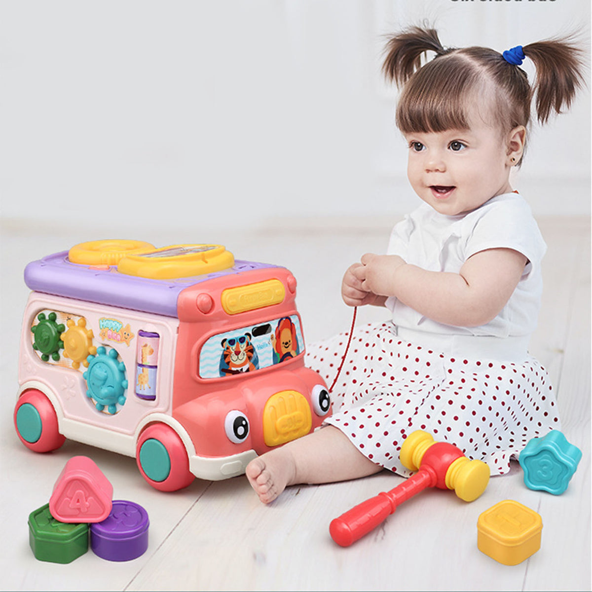 Toddler Music Bus Toys with Light Sound J35317