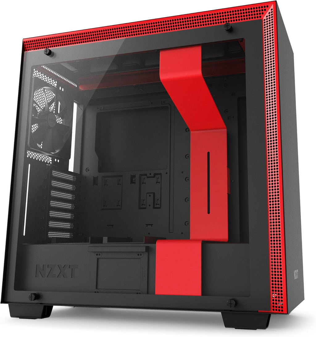 Yellow/Blue ATX Mid-Tower PC Gaming Case with Tempered Glass Panel V292165