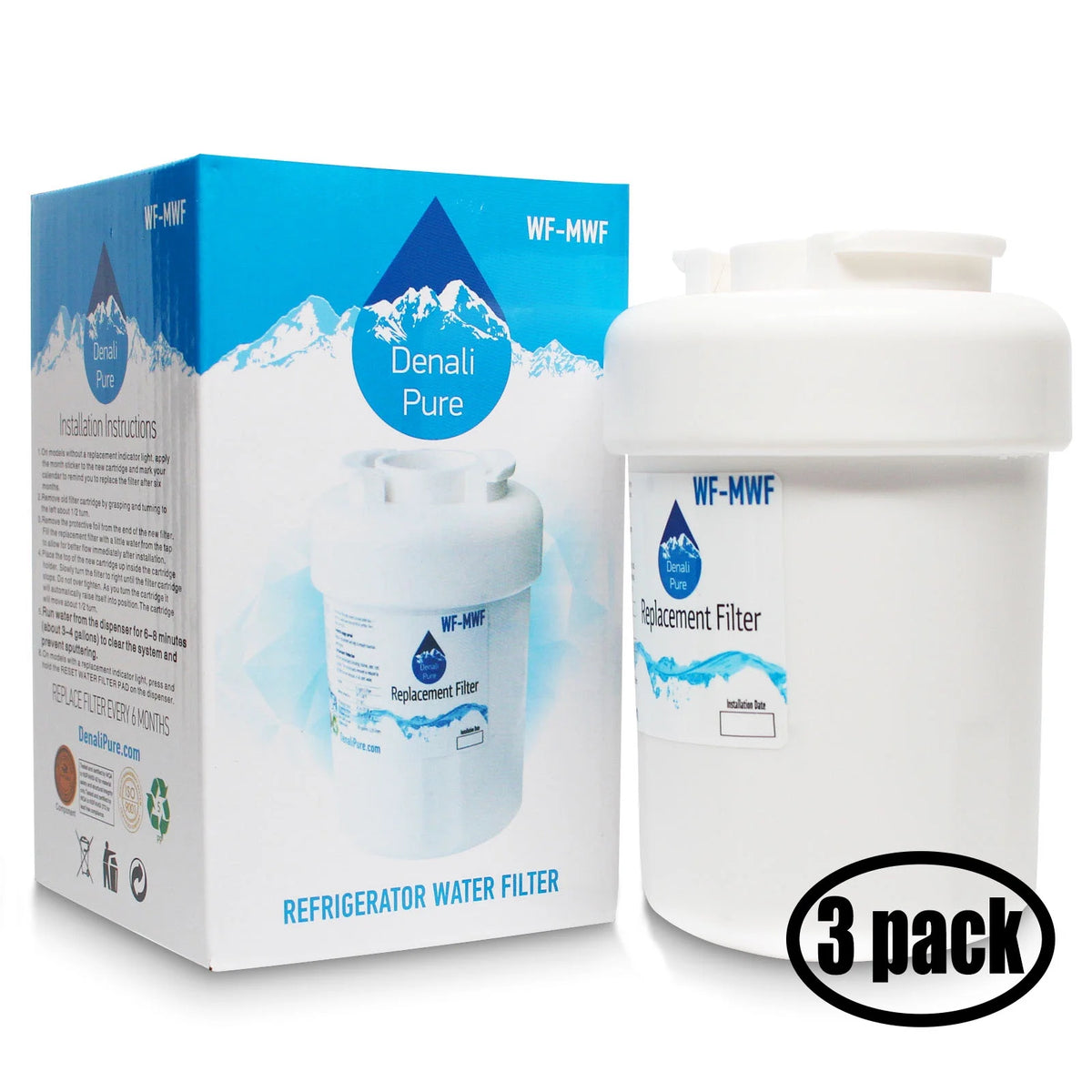 3-Pack Replacement Refrigerator Water Filter Cartridge Q36295