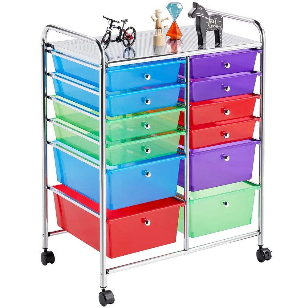 12 Drawer Rolling Storage Cart Black J150458