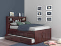 Merlot Bookcase Bed with 3 Drawers & Trundle O6870