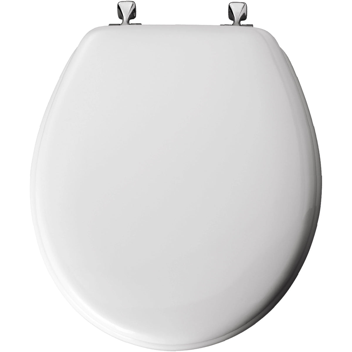 Round Enameled Wood Toilet Seat in White P948