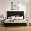 Black Velvet Upholstered King Size Bed J417131