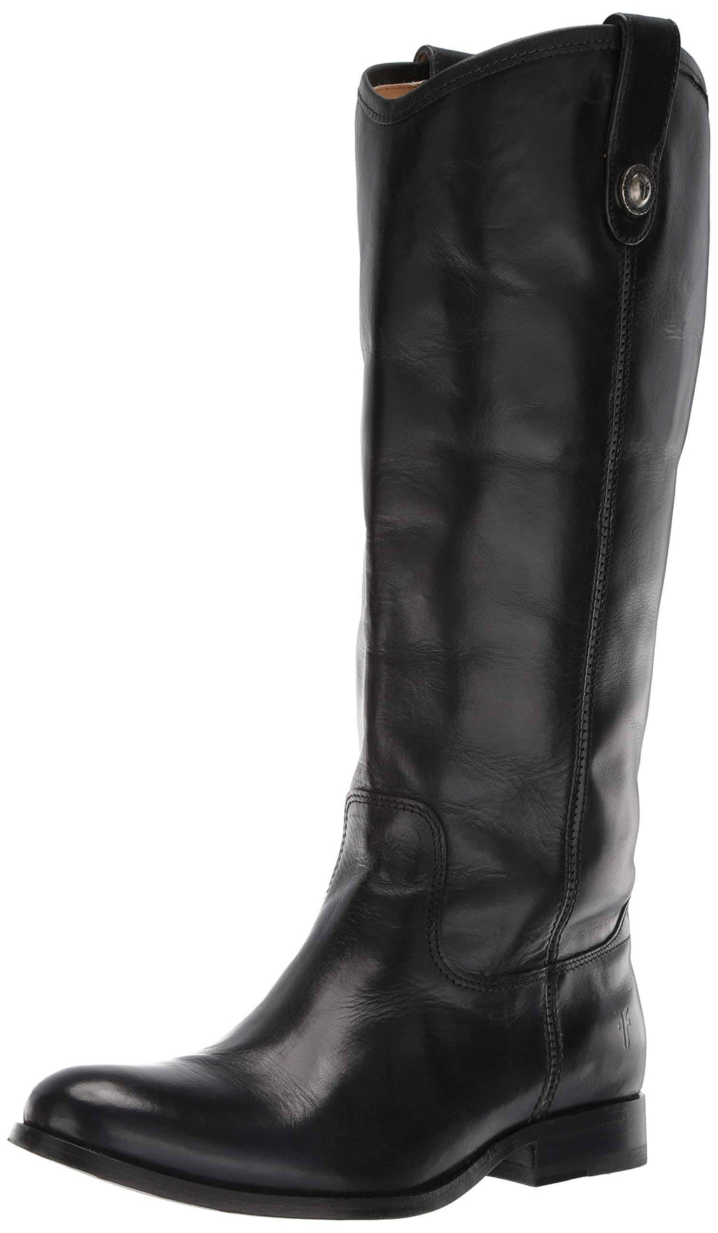 Black Button Lug Tall Boots G240