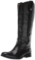 Black Button Lug Tall Boots G240