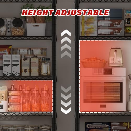 4 Tier Steel Wire Shelving Unit on Wheels J16610