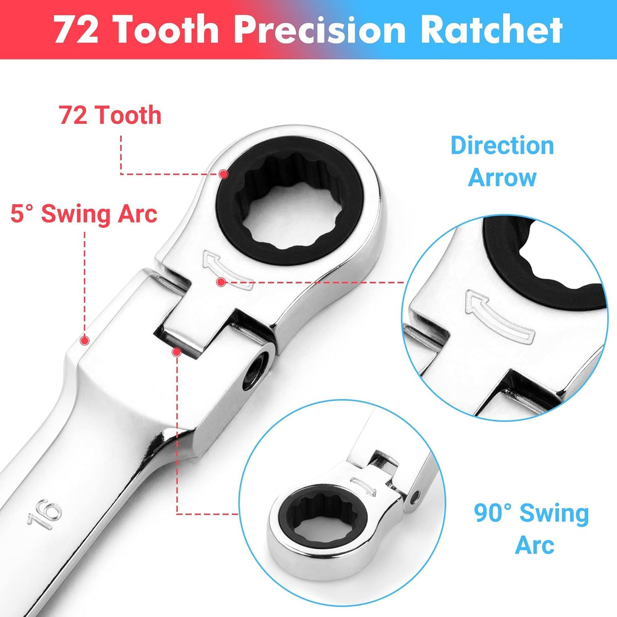 14-Piece Ratcheting Combination Wrench Set, SAE & Metric, Cr-V Steel with Storage Bag X606620