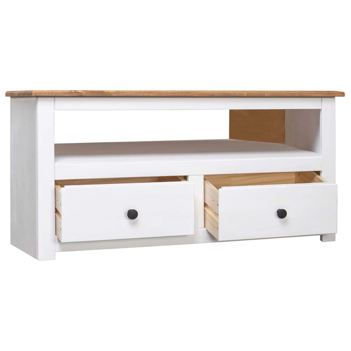 White Solid Pine Corner TV Stand E832
