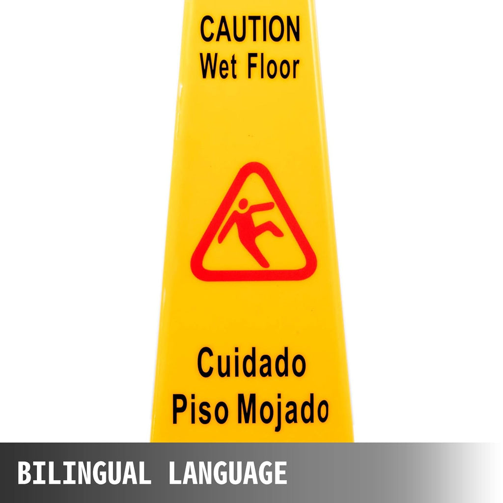 10 Pack 26-Inch Yellow 4 Sided Wet Floor Sign Y831244