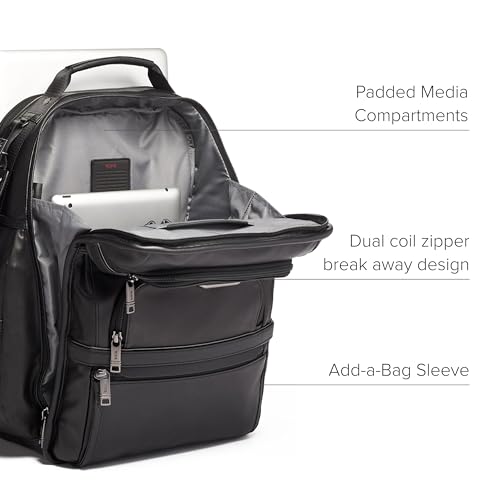 Black Leather 15" Laptop Backpack P22177