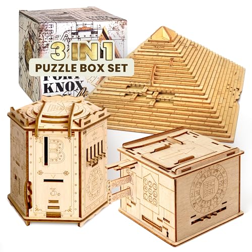 Wooden Puzzle Box with Hidden Compartment V499086
