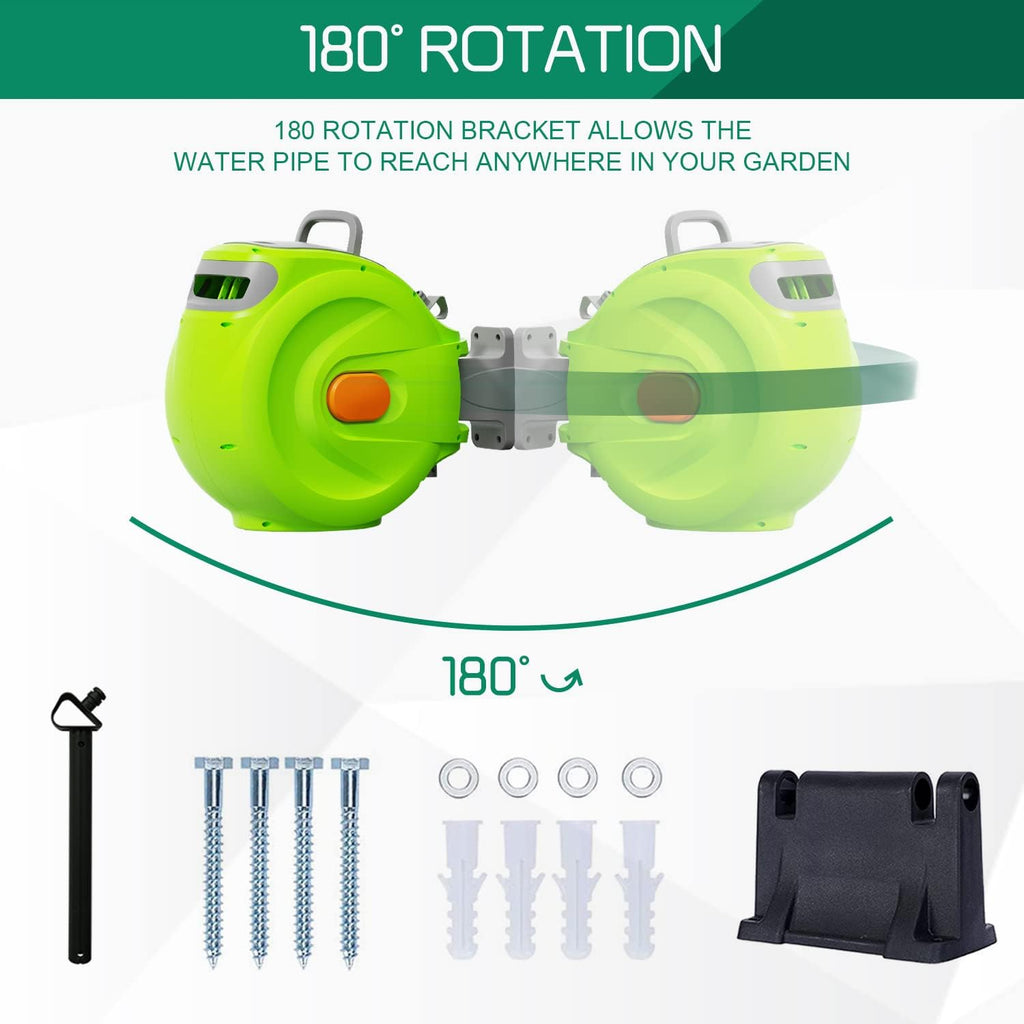 1/2'' x 100 FT Retractable Hose Reel with 8 Patterns Nozzle G1624