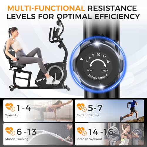 Recumbent Exercise Bike with 400LB Weight Capacity Magnetic Resistance W420