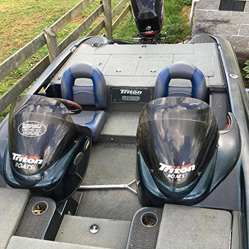 Compact Bass Boat Seats (Charcoal & Blue) B3662