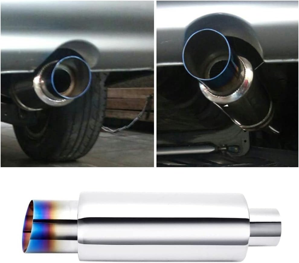 2.25'' Inlet 3'' Outlet Burnt Stainless Steel Muffler Tip Pack of 2 J653119