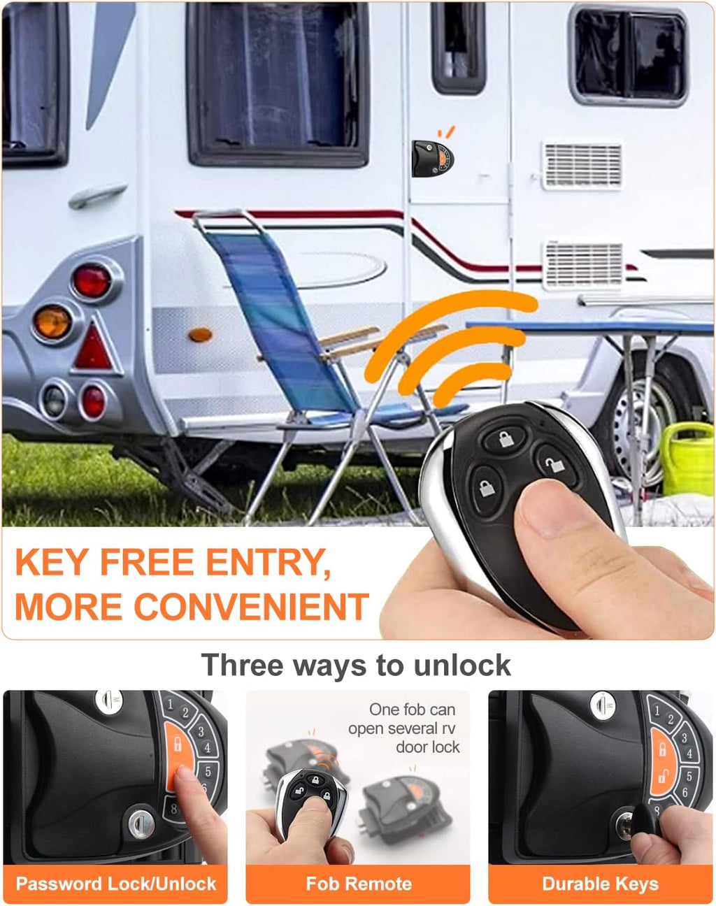 RV Keyless Entry Door Lock with Deadbolt and Backlit Keypad Y639195