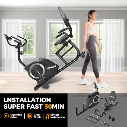 Recumbent Exercise Bike with 400LB Weight Capacity Magnetic Resistance W420