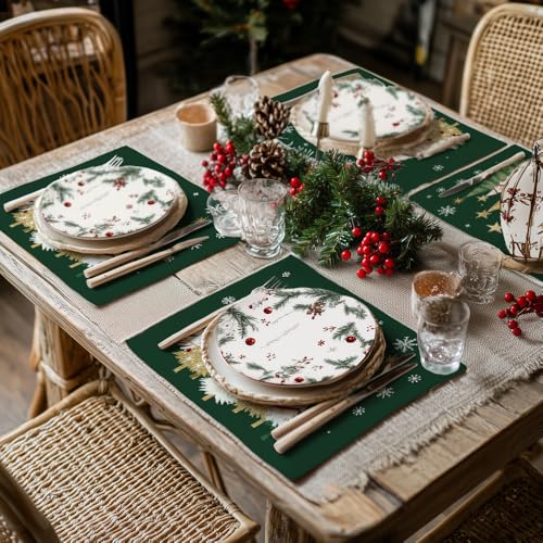 Christmas Placemats Set of 4 Green E7207