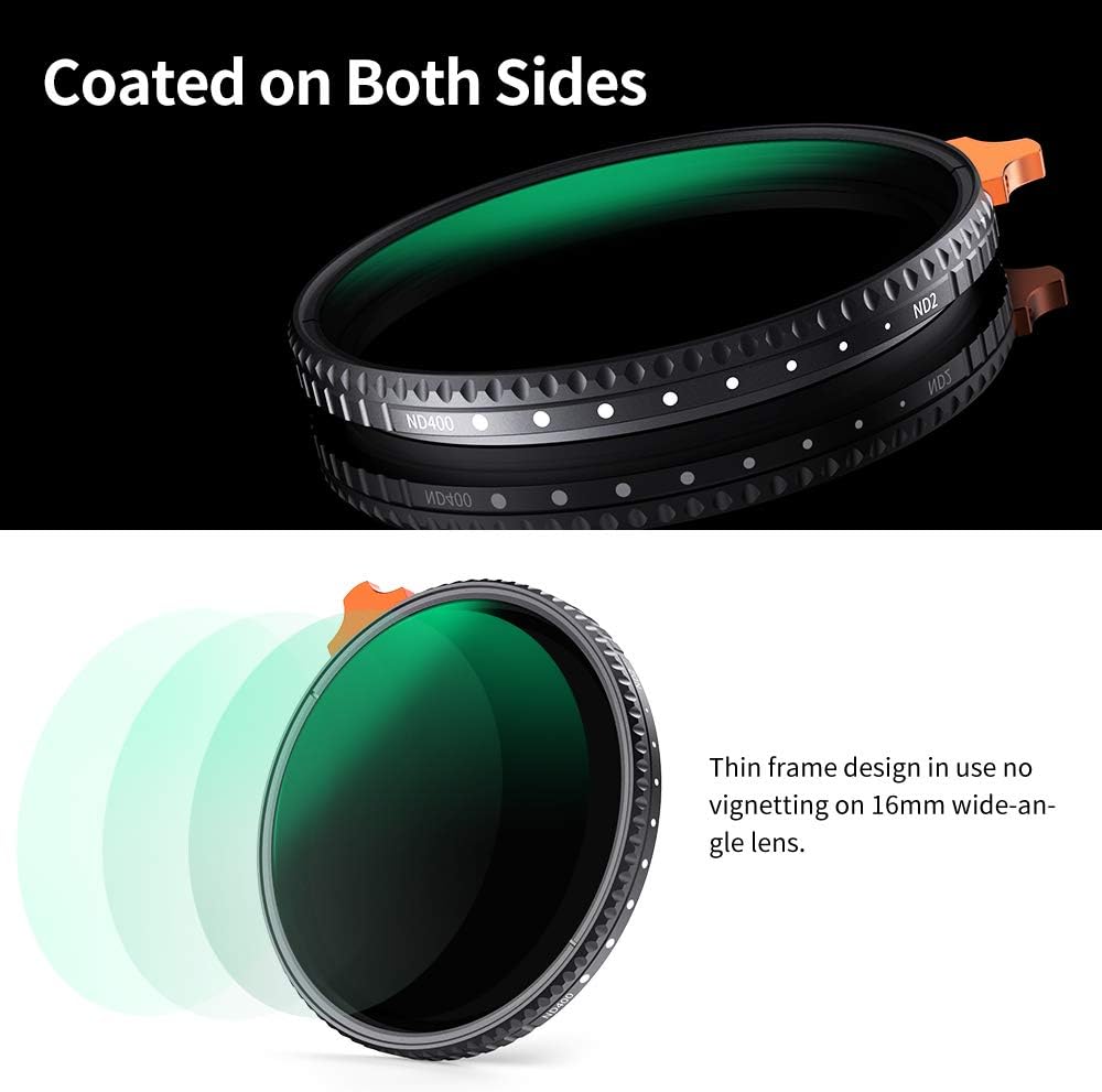 52mm Variable ND Filter ND2-ND400 1-9 Stops Multi-Layer Coatings AGC Glass P71656