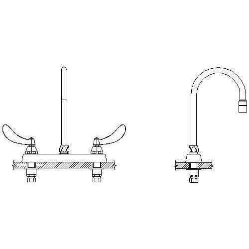 Cast Deckmount Swing Chrome V52386