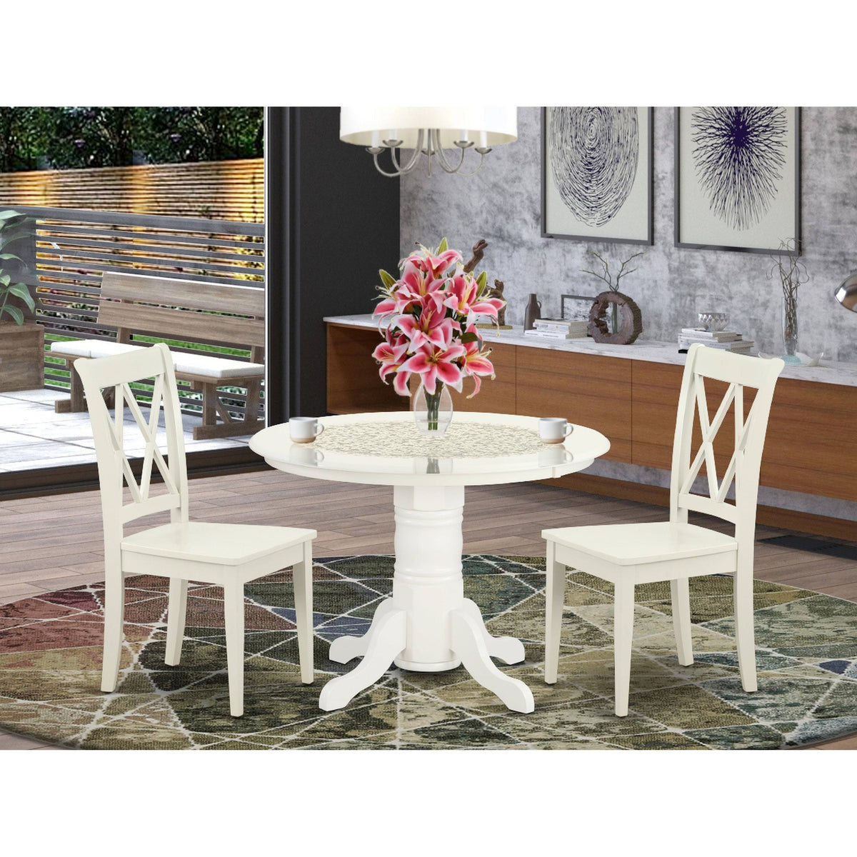 3PC Round Table and 2 Chairs V431015