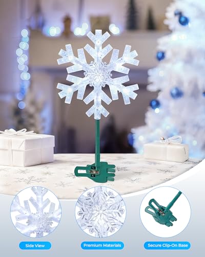 Lighted 3D Snowflake Star Christmas Tree Topper with 15 Bulbs E828951