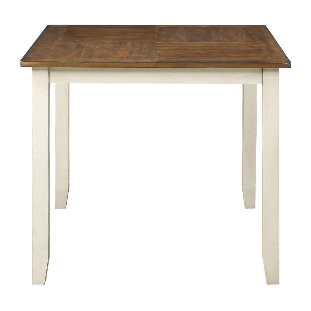 5-Pc. Wood Dining Table Set with Tobacco Top and Cream Base N838791