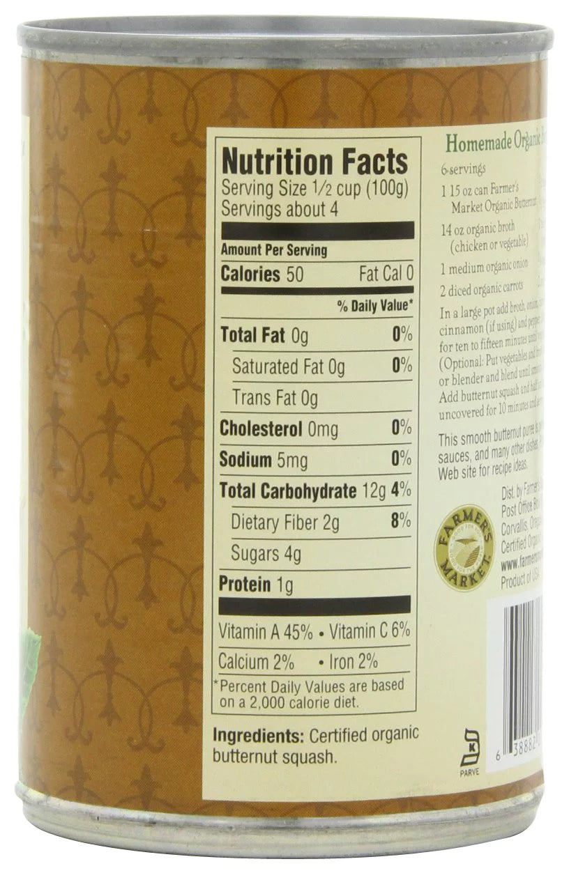 Organic Butternut Squash, 15-Ounce Cans (Pack of 12) O97799