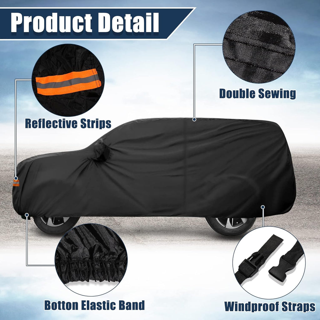 Black Car Cover with Driver Door Zipper O338986