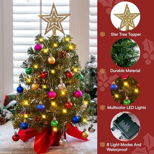 24" Mini Christmas Tree Tabletop Set with Clear LED Lights K70838