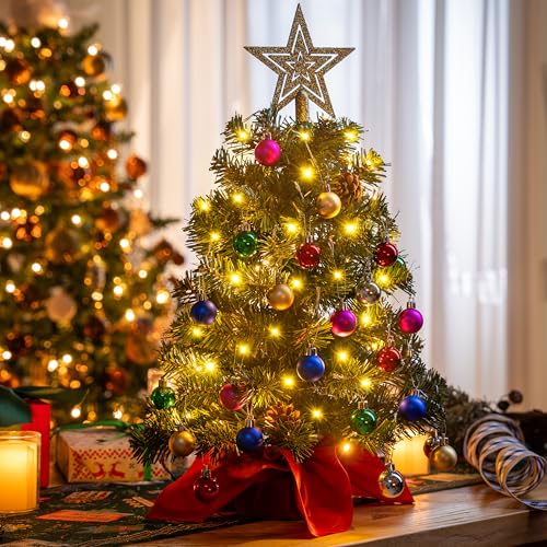 24" Mini Christmas Tree Tabletop Set with Clear LED Lights K70838
