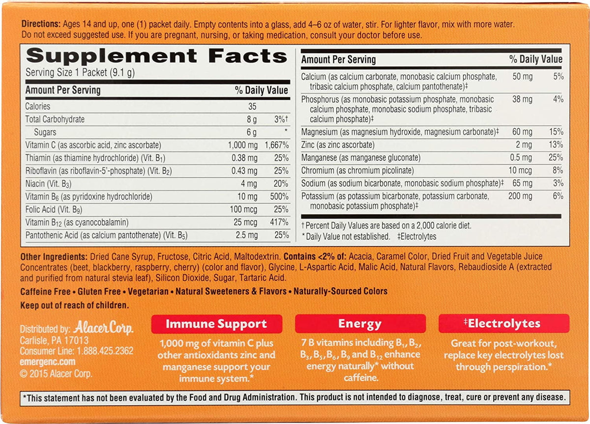 Vitamin C Raspberry 1,000 Mg 30 Packets Y320