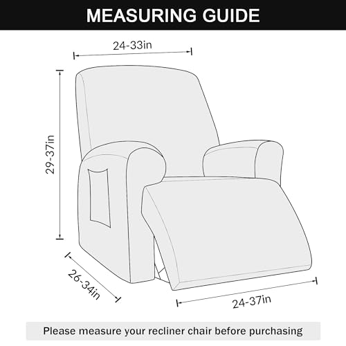 4-Pieces Velvet Recliner Chair Cover with Pocket Y7585
