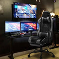 Gray Ergonomic High Back Gaming Chair with Footrest and Headrest N36941