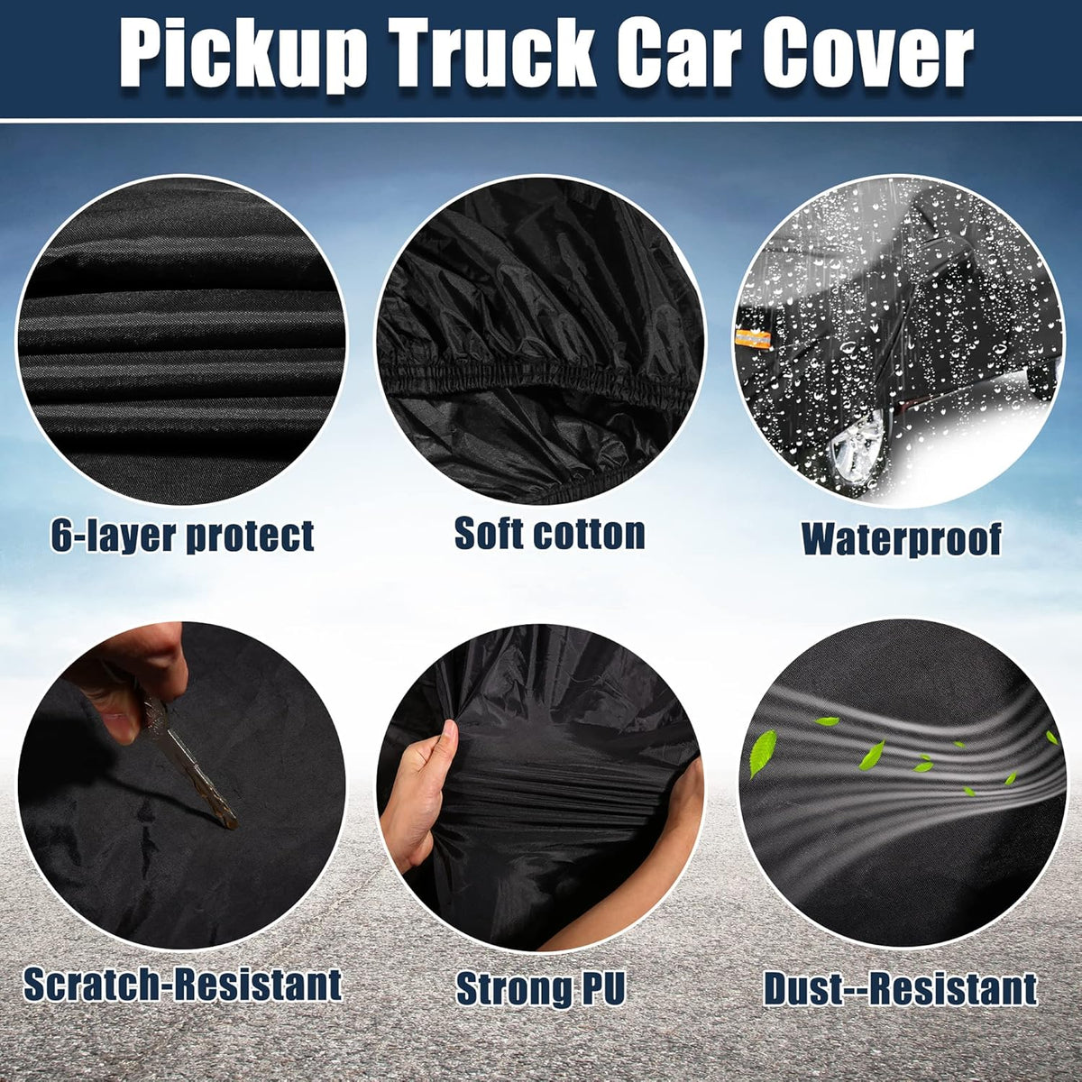 Black Car Cover with Driver Door Zipper O338986