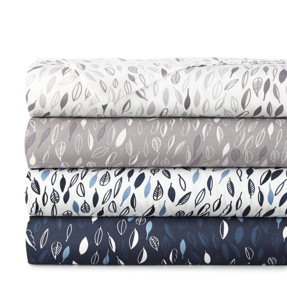 Blue 4-Piece Printed Bed Sheet Set H8537