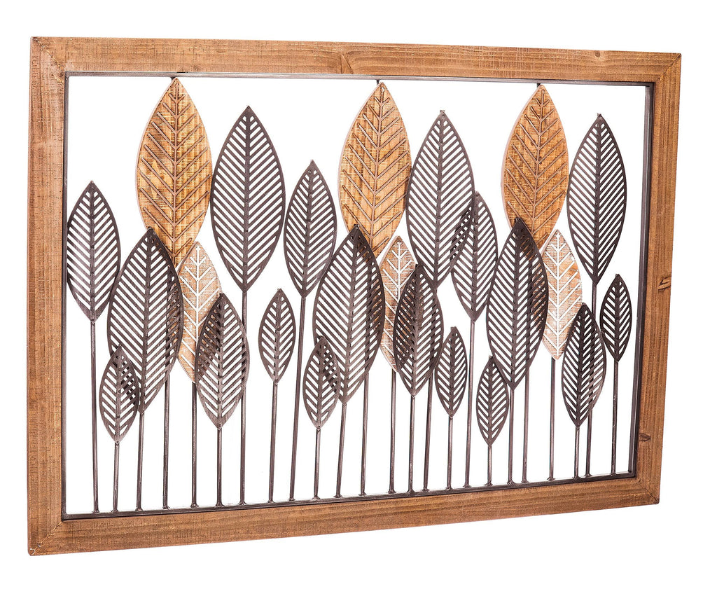 Leaves Metal and Wood Wall Décor X108