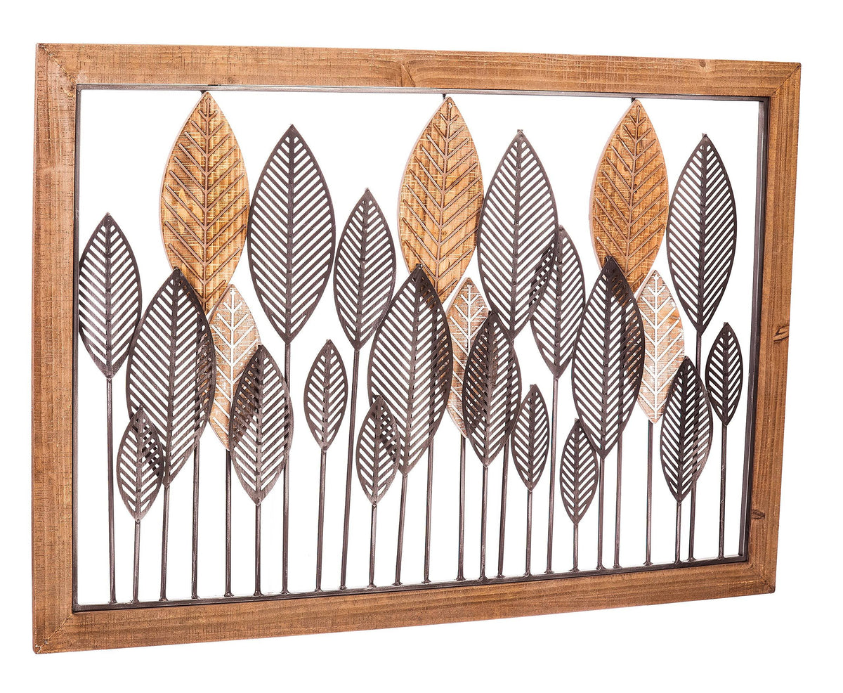 Leaves Metal and Wood Wall Décor X108