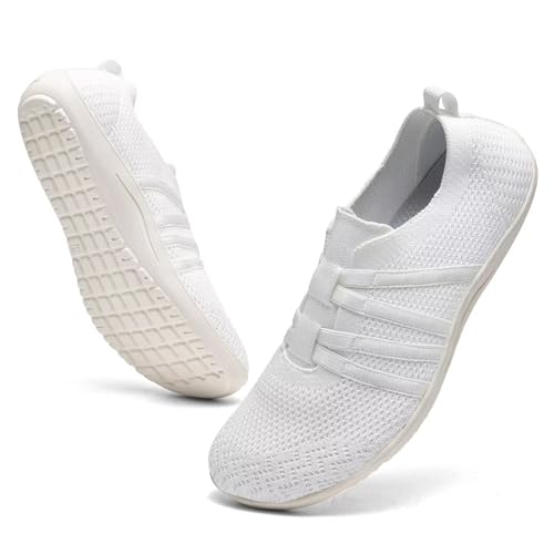 Women's Barefoot Walking Shoes Wide Toe Box Flats Lightweight Trail Running Sneakers H153