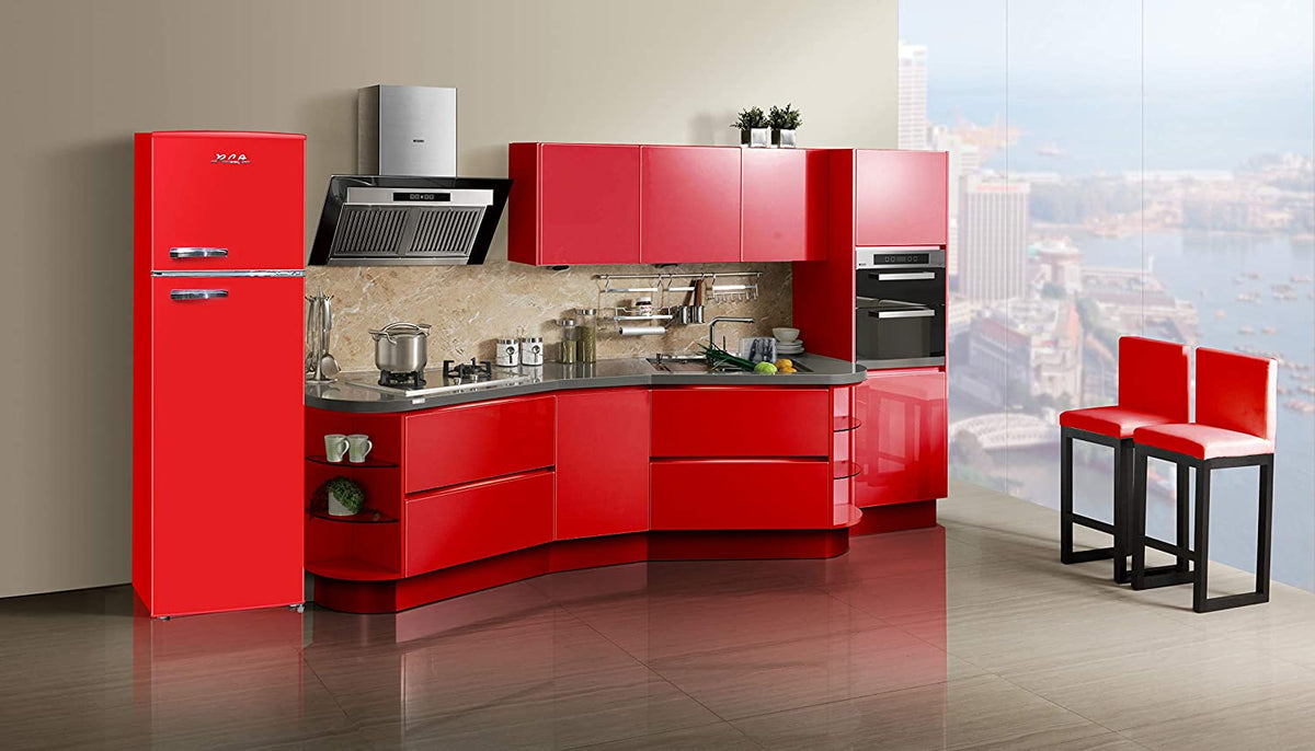 Retro 2 Door Refrigerator with Freezer, 10 cu ft, red M4644